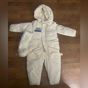 Murmurbear White Hooded Snowsuit 120cm